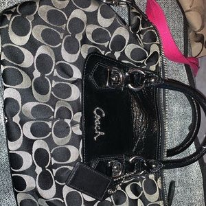 Black and gray purse